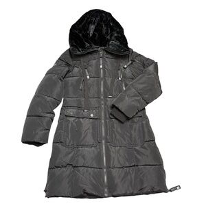 Canada Weather Gear Long Hooded Warm Waterproof Puffer Parka Jacket, Black sz-S